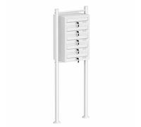 Mailbox System 5 Doors white Letterbox Postbox Pillar Letter Mail Post Box