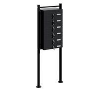 Mailbox System 6 Doors V1 black Letterbox Postbox Pillar Letter Mail Post Box