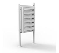 Mailbox System 6 Doors V1 White Letterbox Postbox Pillar Letter Mail Post Box