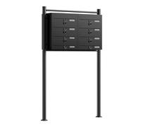 Mailbox System 8 Doors black Letterbox Postbox Pillar Letter Mail Post Box