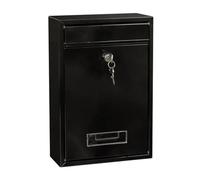 Mailbox Vintage Pastoral Outdoor Iron Mailbox with Key Lockable Wall Mounted Post Box Mail Water Proof letterbox Garden Supplies for Home(Black)