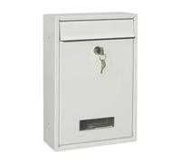 Mailbox Vintage Pastoral Outdoor Iron Mailbox with Key Lockable Wall Mounted Post Box Mail Water Proof letterbox Garden Supplies for Home(WHITE)