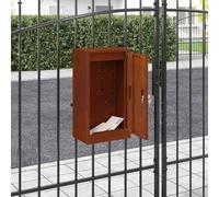 vidaXL Mailbox with Storage Rusty 30 x 20 x 55 cm Weathering Steel