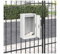 Mailbox White Steel 30x20x55cm Lockable Outdoor Parcel Drop Contemporary Secure