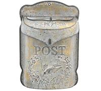 Mailbox With Flower And Bird Pattern, European Retro Wall Decoration, Iron Garden Flower Stand(Old color)