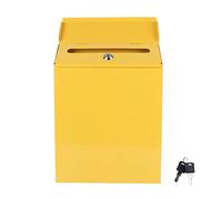 Mailboxes for Outside: Wall Mounted Locking Mail Box with Key - Large Capacity Steel Security Letter Container for House, Apartment, Business Drop Box, 11.8X9X2.36 Inch, Yellow