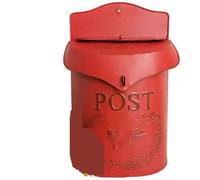 Mailboxes Metal Wrought Iron Wall Mailbox Three Dimensional Relief Outdoor Vintage Outside Garden Decoration for Home Office(Color3)