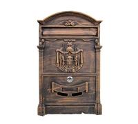 Mailboxes Wall Mount Locking Mailbox Vintage Lockable Metal Mailboxe Large Capacity Postbox Security Mail Letter Post Box Outdoor for Outside(Antique Gold)