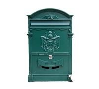 Mailboxes Wall Mount Locking Mailbox Vintage Lockable Metal Mailboxe Large Capacity Postbox Security Mail Letter Post Box Outdoor for Outside(Green)