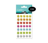 Maildor 560355Cpack - Cooky 3D STICKERS - LOT OF 10 sheets 12x8 cm - 350 stickers - APPRECIATIONS THEME - Children's Arts and Crafts Accessories - Creative
