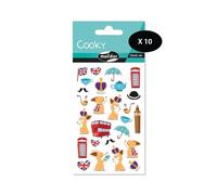 Maildor 560381Cpack - GOMMETTES 3D Cooky - LOT DE 10 planches 12x8 cm - 270 Stickers - Londres