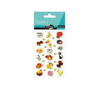 Maildor - Ref 560426C - Cooky Stickers (Pack of 8 Sheets) - 7.5 x 12cm - Assorted Animal Designs - 192 Stickers Total, 3D Stickers, Suitable for Children Aged 3+