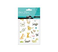 Maildor AE018O - Mimi'Stick STICKERS - Pack of 4 sheets - Dimensions: 10.5 cm x 16 cm - CATS THAT ARE PLAYING DESIGNS - (Approx. 86 stickers included)