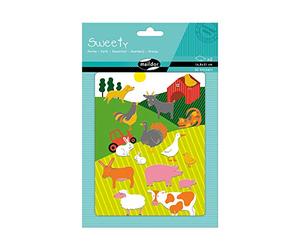 Maildor AE128O - STICKERS Sweety - 2 sheets - Size: 14,8 cm x 21 cm - FELT Stickers - FARM (30 stickers) - Children's Creative and Leisure Activity - DIY