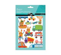 Maildor - Ref AE166C - Baby Stickers (Pack of 6 Sheets) - 21 x 14.8cm - Rabbits & Transport Designs - 87 Stickers Total, Suitable for Children Aged 2+