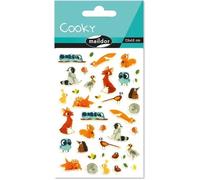 Maildor CY081C - Cooky 3D STICKERS - 1 sheet 12x8 cm - 40 stickers - FOREST ANIMALS THEME - Children's Arts and Crafts Accessories - Creative and Leisure