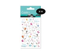 Maildor CY108Cpack - 3D STICKERS Cooky - LOT OF 10 sheets 12 cm x 8 cm - 410 stickers - BIRTH THEME - Children's Arts and Crafts Accessories - Creative