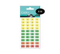 Maildor CY119Cpack - 1 Pack of 3D Cooky Stickers 1 Sheet 7.5 x 12 cm, Emoticons Bear Heads (40 Stickers) - Pack of 10