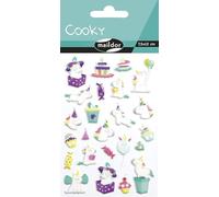 Maildor CY120C - Cooky 3D STICKERS - 1 sheet 12 cm x 8 cm - 24 stickers - UNICORNS THEME - Children's Arts and Crafts Accessories - Creative and Leisure