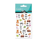 Maildor CY144Cpack - 1 Pack of 3D Cooky Stickers 1 Sheet 7.5 x 12 cm, Animals Yoga (25 Stickers) - Pack of 10