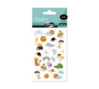 Maildor CY156Cpack - GOMMETTES 3D Cooky - LOT DE 10 planches 12x8 cm - 250 Stickers - Meteo