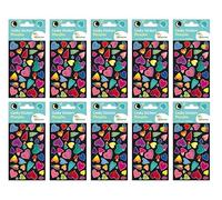 Maildor CY162Cpack - GOMMETTES 3D Cooky - LOT DE 10 planches 12x8 cm - PHOSPHORESCENTES - 360 Stickers - CŒURS
