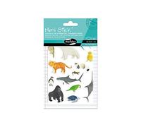 Maildor - Ref AE021O - Mimi Stick' Stickers Set (Pack of 4 Sheets) - Endangered Animals Designs - 10.5 x 16cm Sheets, 62 Stickers Included, Suitable for Educational Use
