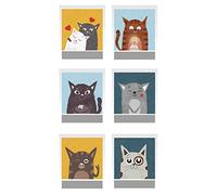 Maildor - Ref AE095O - Secret Stick' Stickers (Pack of 2 Sheets) - Cat Photos Designs - 12 Stickers Included - Scratch Off The Top To Reveal Secret Messages
