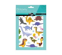 Maildor - Ref AE205C - Dreamy Decorative Stickers (Pack of 6 Sheets) - Prehistoric Dinosaur Designs - 14.8 x 21cm, Approximately 150 Stickers Per Pack, Repositionable