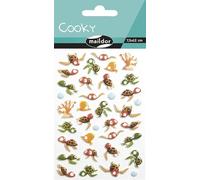 Maildor - Ref CY121C - Cooky Stickers (Single Sheet) - 7.5 x 12cm - Turtles Designs - Approximately 36 Stickers, 3D Stickers, Suitable for Children Aged 3+