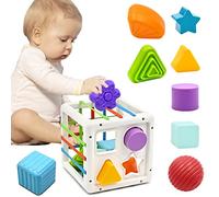 Mailesi Baby Toys for 1 2 Year Old Boys Girls, Montessori Sensory Toys for 12 18 Months 1st Gifts Educational Learning Shape Sorter Activity Cube Travel Toys for Autism Toddlers Birthday Presents