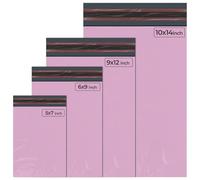 Mailing Bags, 60 Mixed Size Baby Pink Poly Mailer Bags, Tear-Resistant Parcel Bags, Shipping Envelopes for Clothing, Documents, Strong Self-Seal Adhesive, Waterproof & Lightweight Postal Bags Pink