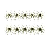 MAILITOTO Fuzzy Dice Soft Plastic Lures, Tentacle Creature Urchin Baits for Freshwater Bass Fishing - Drop Shot, Wacky Rig and Finesse (B-Pumpkin Green, 4.3in-10pcs)