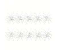 MAILITOTO Fuzzy Dice Soft Plastic Lures, Tentacle Creature Urchin Baits for Freshwater Bass Fishing - Drop Shot, Wacky Rig and Finesse (D-Pearl White, 4.3in-10pcs)