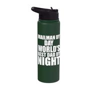 Mailman by Day, World's Best Dad by Night Proud Father Stainless Steel Insulated Water Bottle