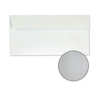Mailshack Conqueror Luxury Envelopes DL 110mmx220mm, Thick 120gsm. No Watermark, Peel & Seal, Plain (Silver Mist Concept, 10)