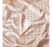 MaiMaiSuan 60’’ Wide Champagne Polka Dot Satin Jacquard Fabric by The Yard Soft Shiny Silky Satin Fabric for Sewing, DIY Crafts, Costumes,Decoration,Bridal Dress,5 Yards