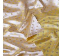 MaiMaiSuan Yellow Polka Dot Satin Jacquard Fabric by The Yard, 1 Yard