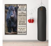 MAIMANG Funny Pictures Beware of Me Cattle Poster, Cow Breeds Poster, Home Decor Canvas Print Poster(20x30cm/Internal Frame)