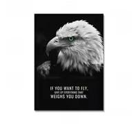 MAIMANG Motivational Phrases Poster Print Inspiring Words Wall Art Canvas Painting Eagle Office Decor Home Decoration(30x45cm/Frameless)