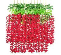 Maimeili 12PCS Real Touch Artificial Wisteria Flowers for Festivals Bouquet Wedding Bride Shower Blessing Decoration Outdoor Party Home Garden