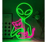 Maimeili Alien Neon Sign for Wall Decor Dimmable Art for Man Cave Bedroom Room Lights Light Up s Decorations Birthday Party
