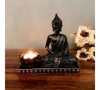 Maimeili Buddha Statue Candlestick Holders Style Retro Incense Burner Tea Light Zen Statue Suitable for Meditation Feng Shui and Home Festival Decor Bring Good Luck