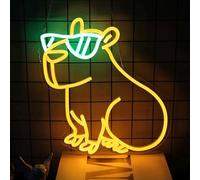 Maimeili Capybara Neon Sign for Wall Decor Dimmable Art for Man Cave Bedroom Room Lights Light Up s Decorations Birthday Party