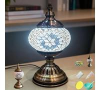 Maimeili DIY Kit Mosaic Night Light Corded Turkish Table Lamp USB Powered Bedside Lamps for Home Decor Kitchen Bathroom Office Birthday Dining Table