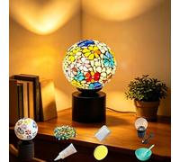 Maimeili DIY Kit Mosaic Night Light Corded Turkish Table Lamp USB Powered Bedside Lamps for Home Decor Kitchen Bathroom Office Birthday Dining Table