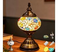 Maimeili DIY Kit Mosaic Night Light Corded Turkish Table Lamp USB Powered Bedside Lamps for Home Decor Kitchen Bathroom Office Birthday Dining Table