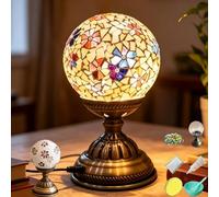 Maimeili DIY Kit Mosaic Night Light Corded Turkish Table Lamp USB Powered Bedside Lamps for Home Decor Kitchen Bathroom Office Birthday Dining Table