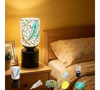 Maimeili DIY Kit Mosaic Night Light Corded Turkish Table Lamp USB Powered Bedside Lamps for Home Decor Kitchen Bathroom Office Birthday Dining Table