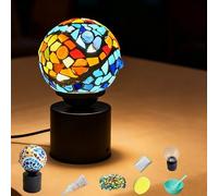 Maimeili DIY Kit Mosaic Night Light Corded Turkish Table Lamp USB Powered Bedside Lamps for Home Decor Kitchen Bathroom Office Birthday Dining Table